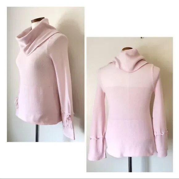 Anthropologie Moth Pink turtleneck sweater XS - Picture 4 of 5